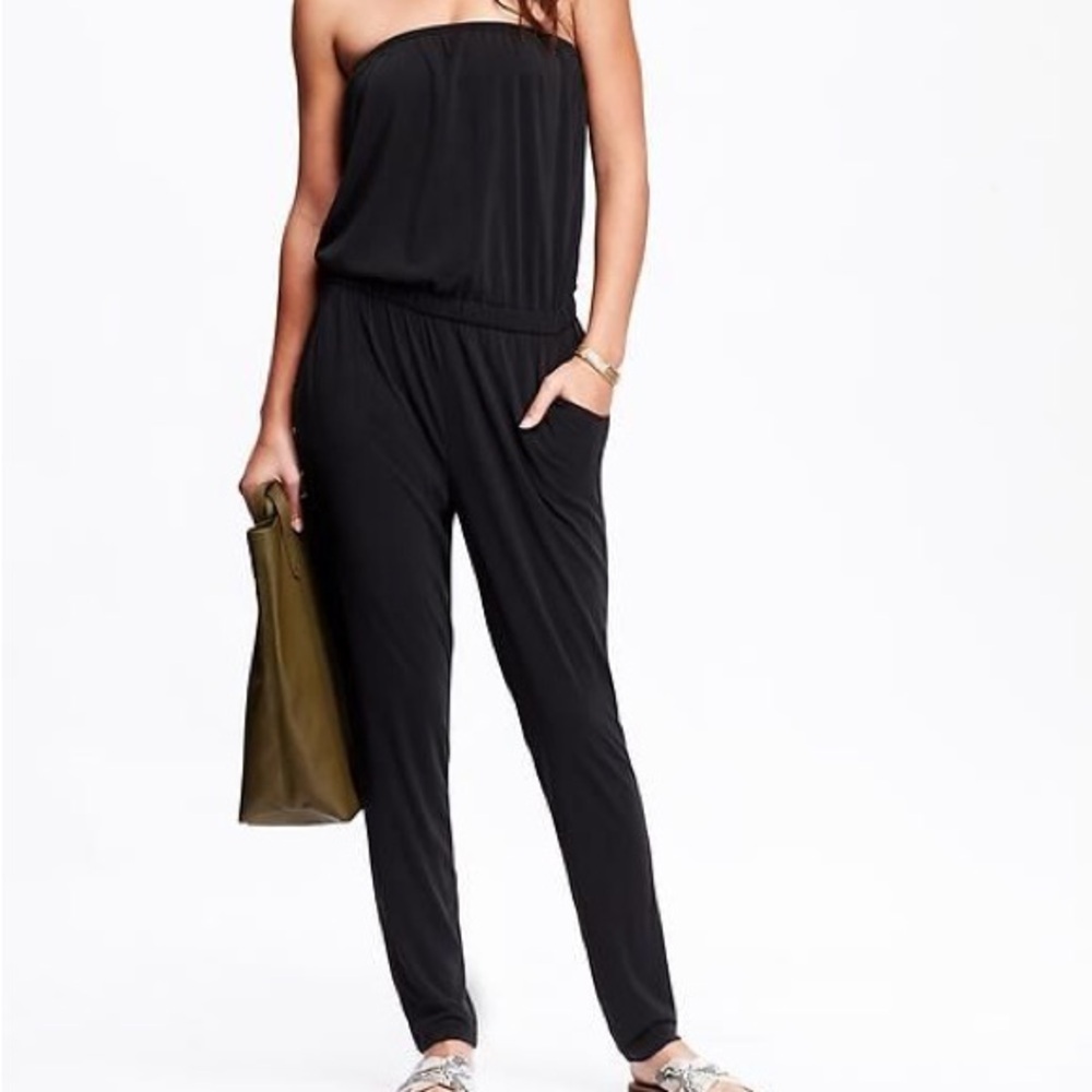 Super soft GAP Old Navy Black strapless Jumpsuit